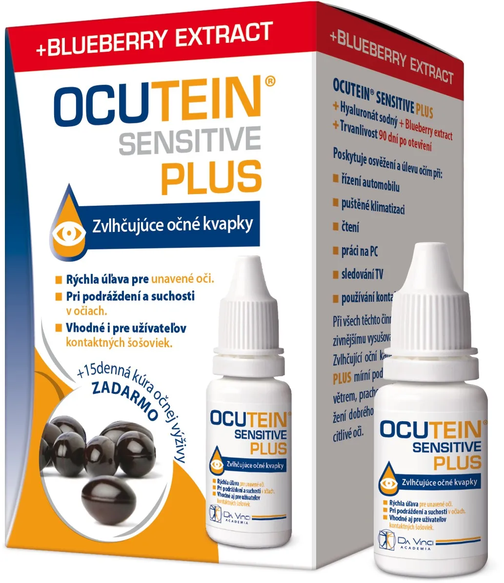 OCUTEIN SENSITIVE PLUS očné kvapky 15 ml + Ocutein FRESH 15 tob. zadarmo 1×15 ml, očné kvapky