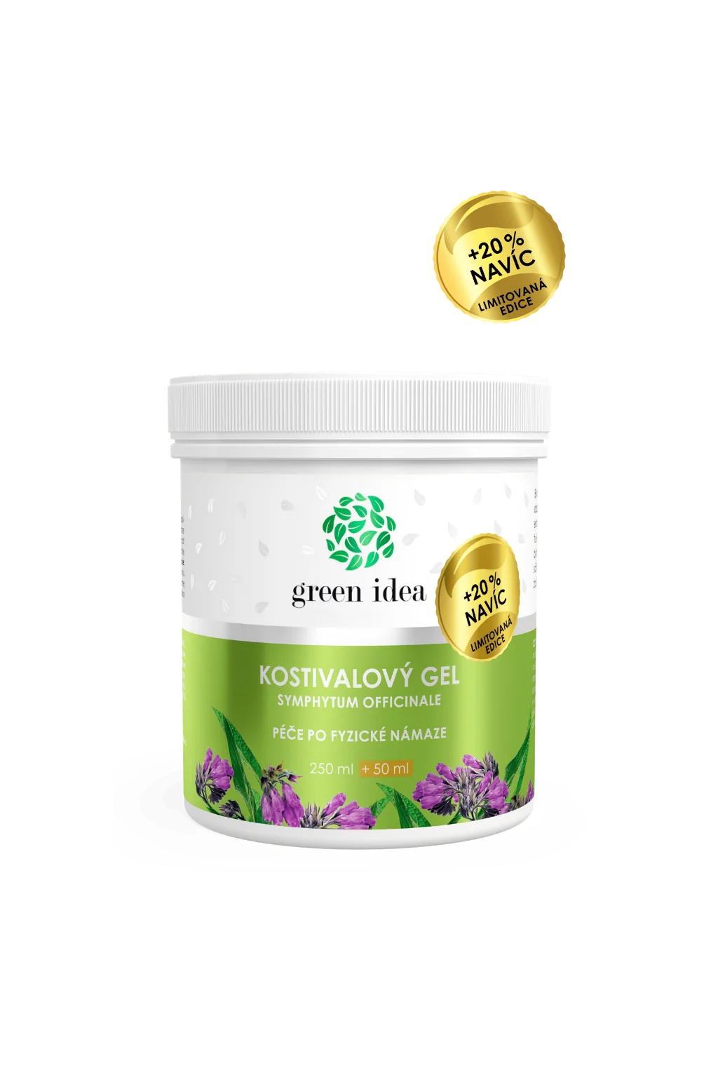 Kostihojový masážny gél – limitovaná edícia +20 % NAVYŠE 300 ml – Green idea