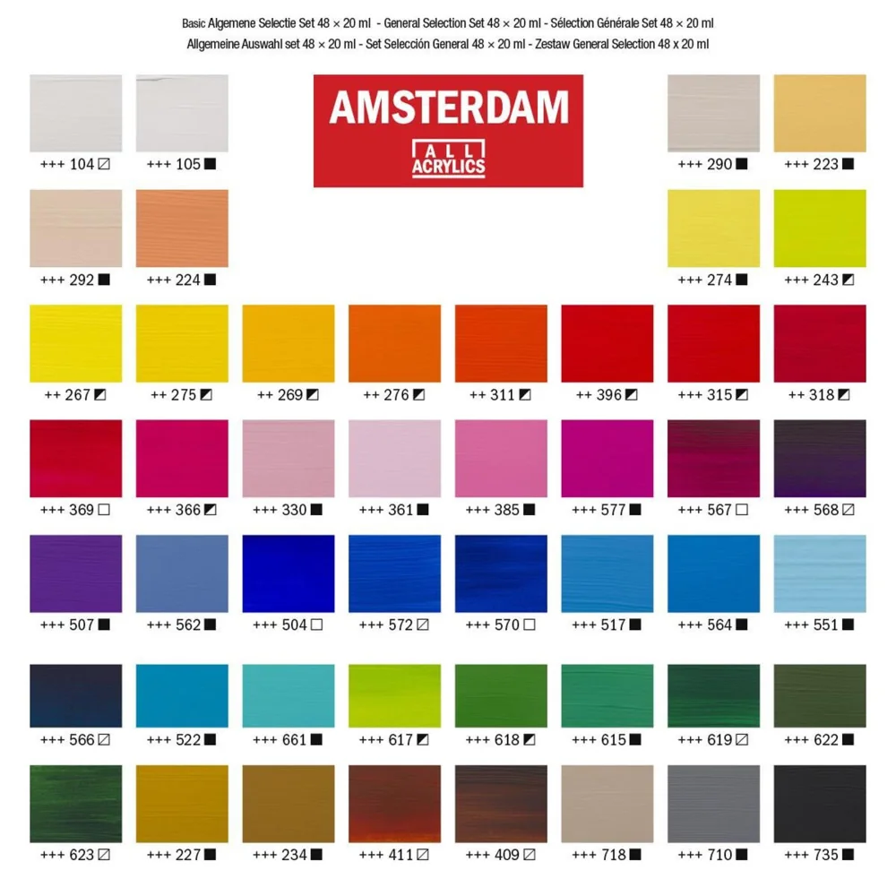 Amsterdam Standard Series akrylové farby 48x20ml-Amsterdam