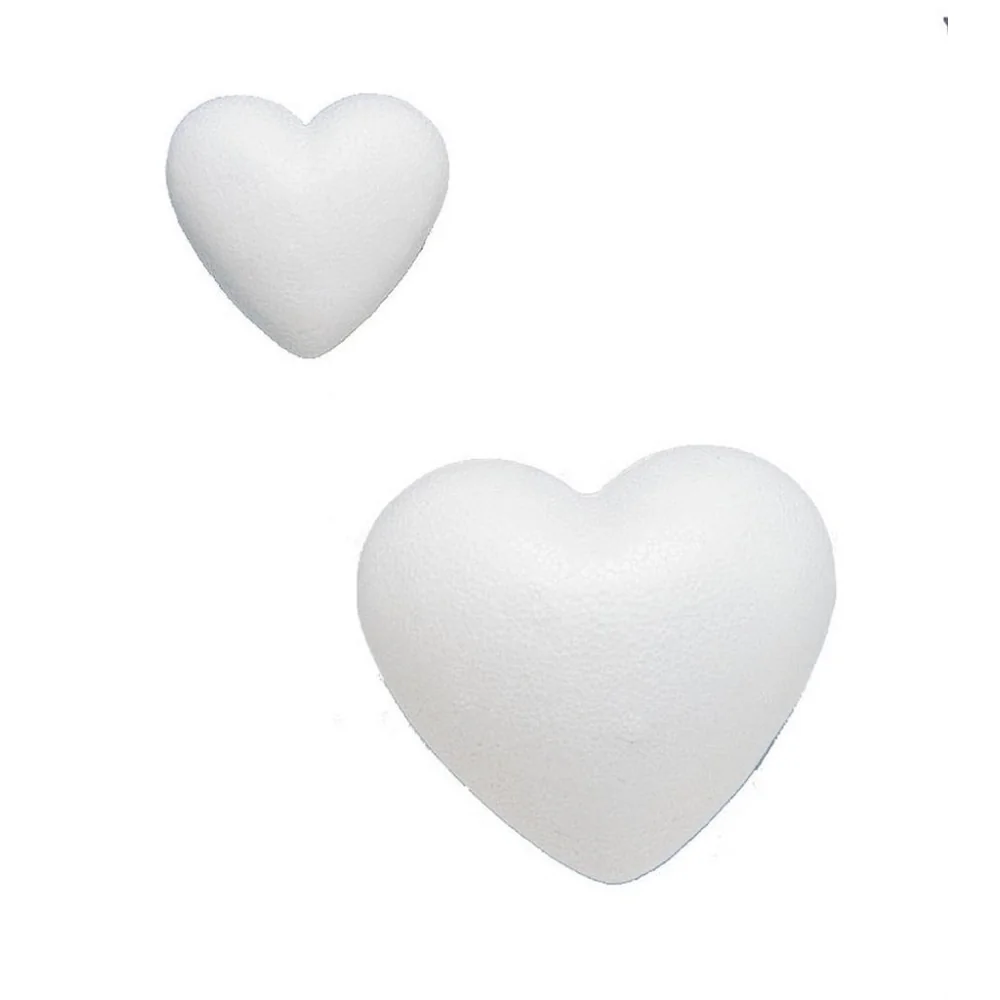 Polystyrénové srdce vypuklé 8  x 4.5 cm 10 ks-Stafil