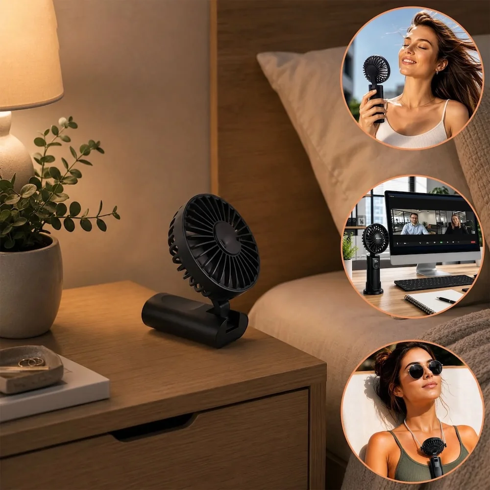 MG Mini Fan ručný / stolný ventilátor, čierny