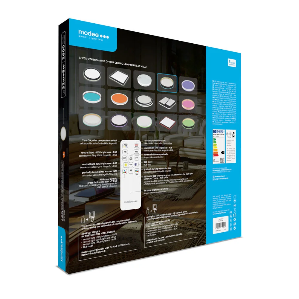 Modee LED stropné svietidlo CLE2BK 32+8W 3CCT+RGB 2600lumen