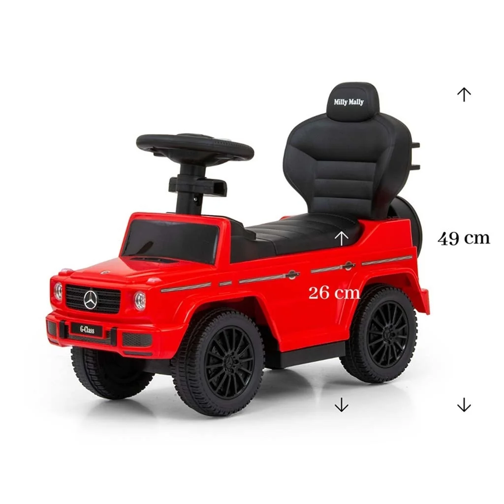 Detské odrážadlo s vodiacou tyčou MERCEDES G350d Milly Mally