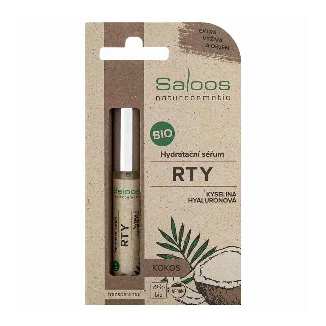 SALOOS Bio hydratačné sérum na pery-KOKOS 1×7 ml, bio starostlivosť o suché a popraskané pery