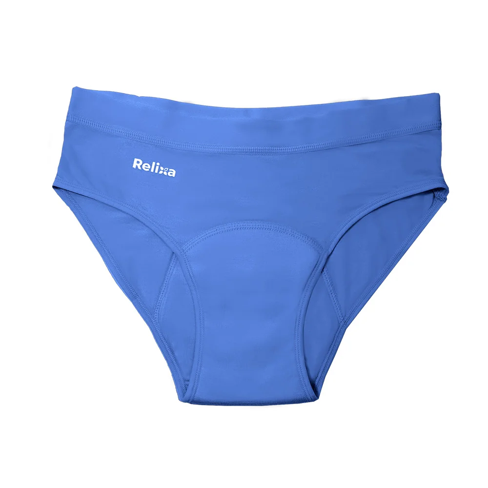 Relixa, menštruačné nohavičky so širokou mäkkou gumou v páse, HIPSTERS, hnedé, l Silná absorp., prateľné, XS-6XL