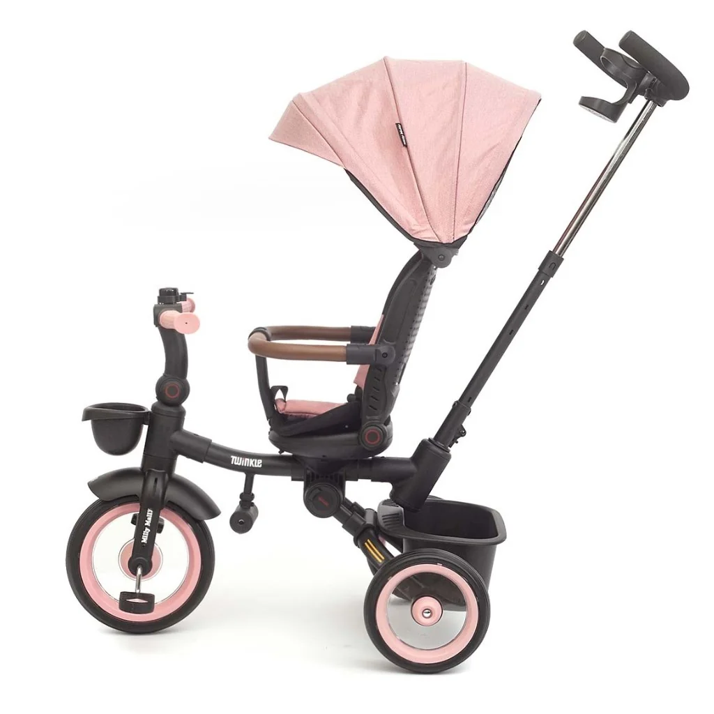 Luxusná detská trojkolka s osvetlením Milly Mally Twinkle pink ,