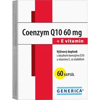 GENERICA Coenzym Q10 60 mg + E vitamin 1×60 cps, výživový doplnok