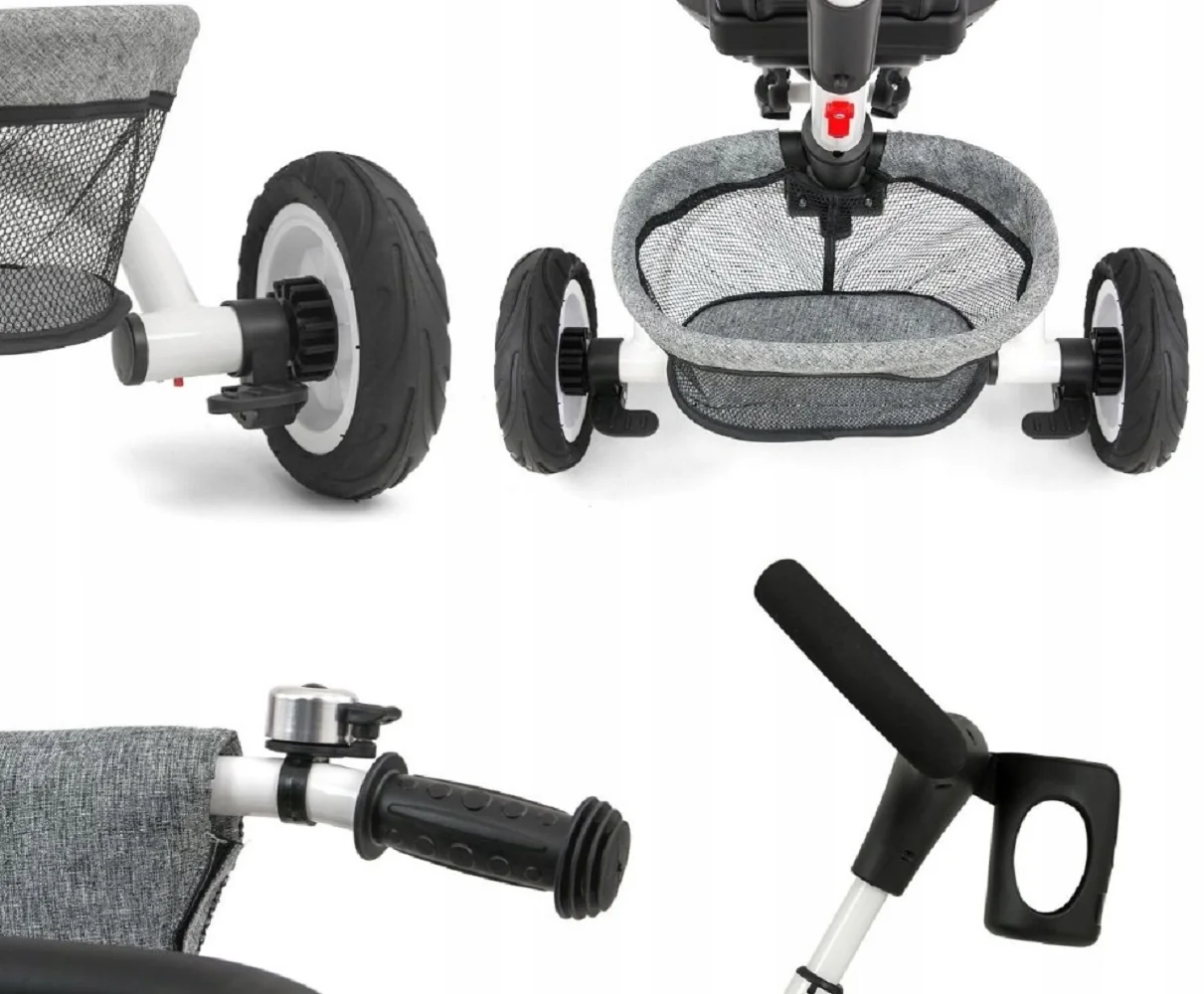 Luxusná Trojkolka Milly Mally Stanley Rubber Grey, sivá