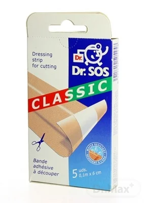 Dr. SOS Classic náplasť 1×5 ks, pásy vodeodolné (10cmx6cm)