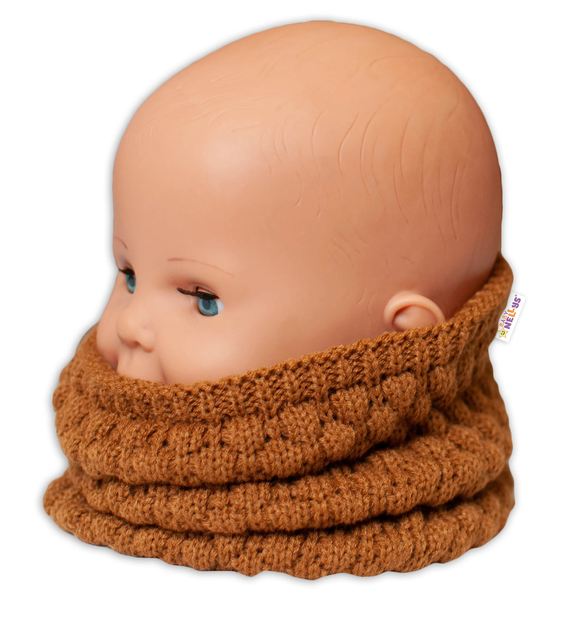 BABY NELLYS Pletený nákrčník / komínok - hnedý