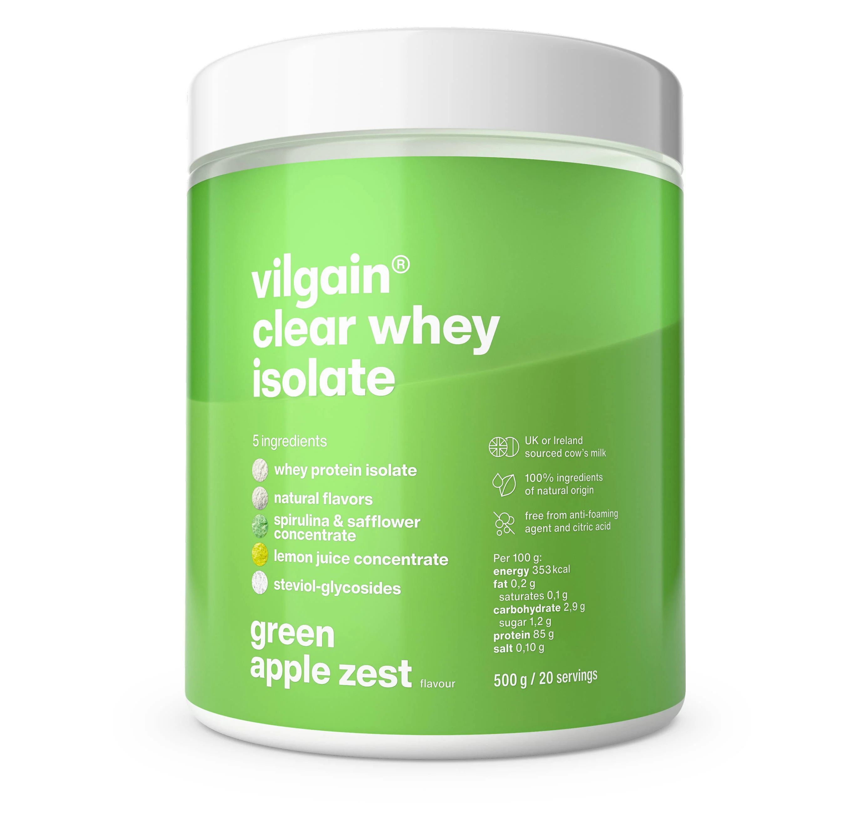 Vilgain Clear Whey Isolate Green apple zest 500 g