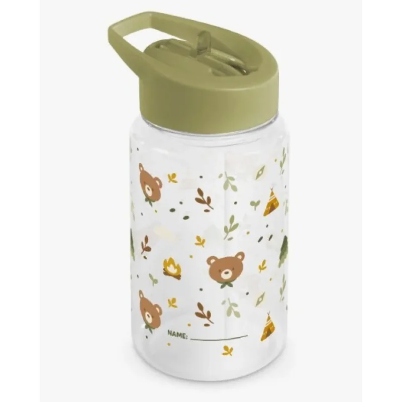 Miniland Kiddie Bottle Explorer detská fľaša so slamkou 450 ml, Tritan, medveď ML89713