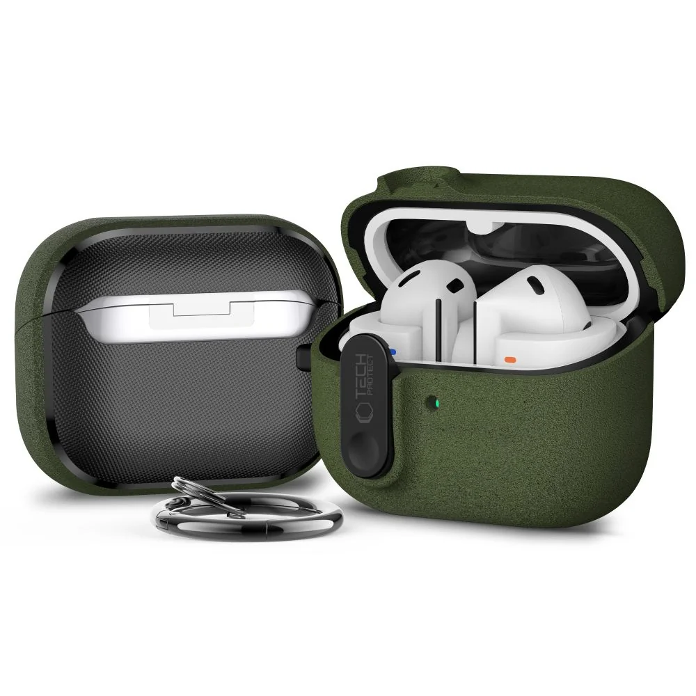 Tech-Protect Slim Hook puzdro na Samsung Galaxy Buds 3 / 3 FE / 3 Pro, zelené zelené
