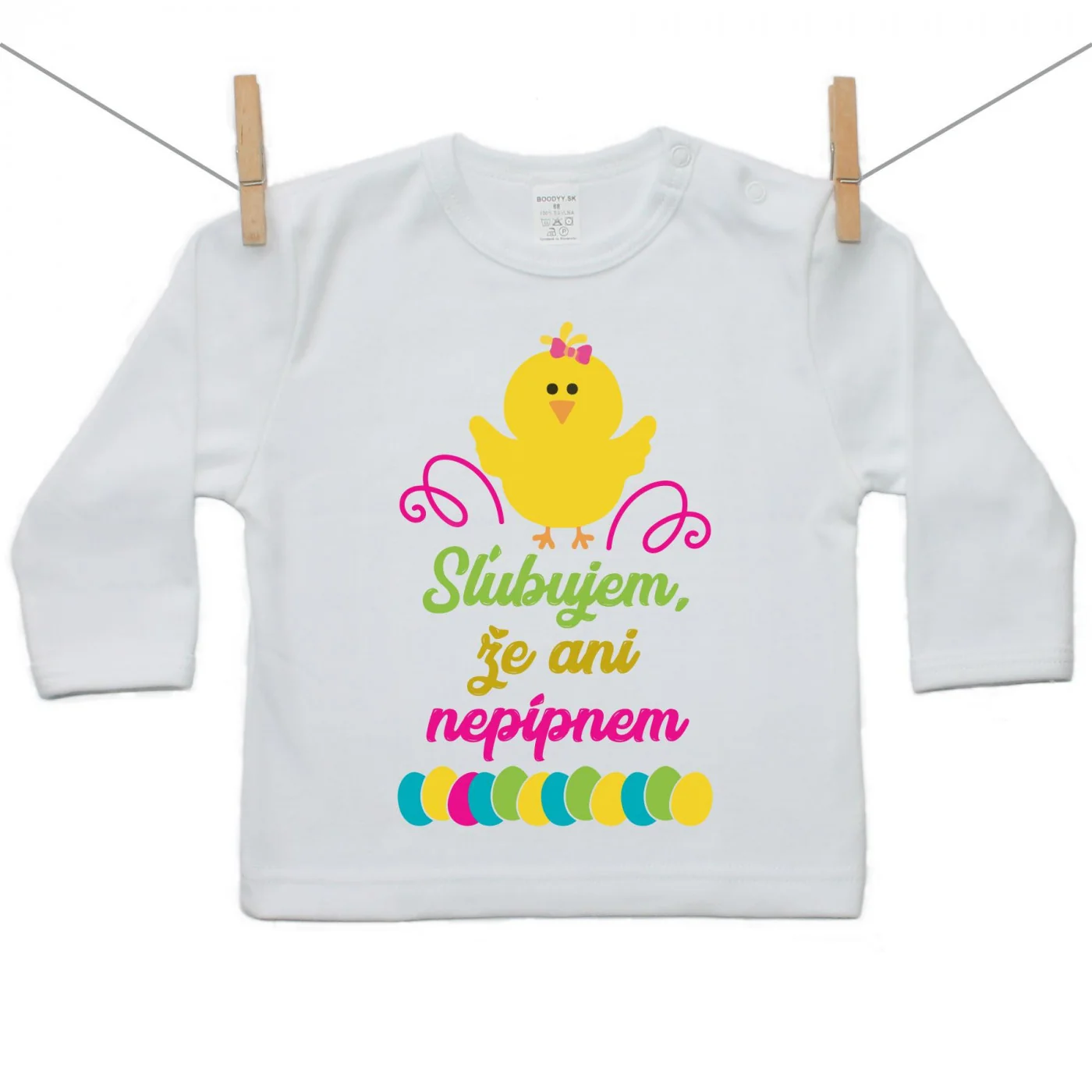 Boodyy Tričko s dlhým rukávom Sľubujem, že ani nepípnem Veľkosť: 80