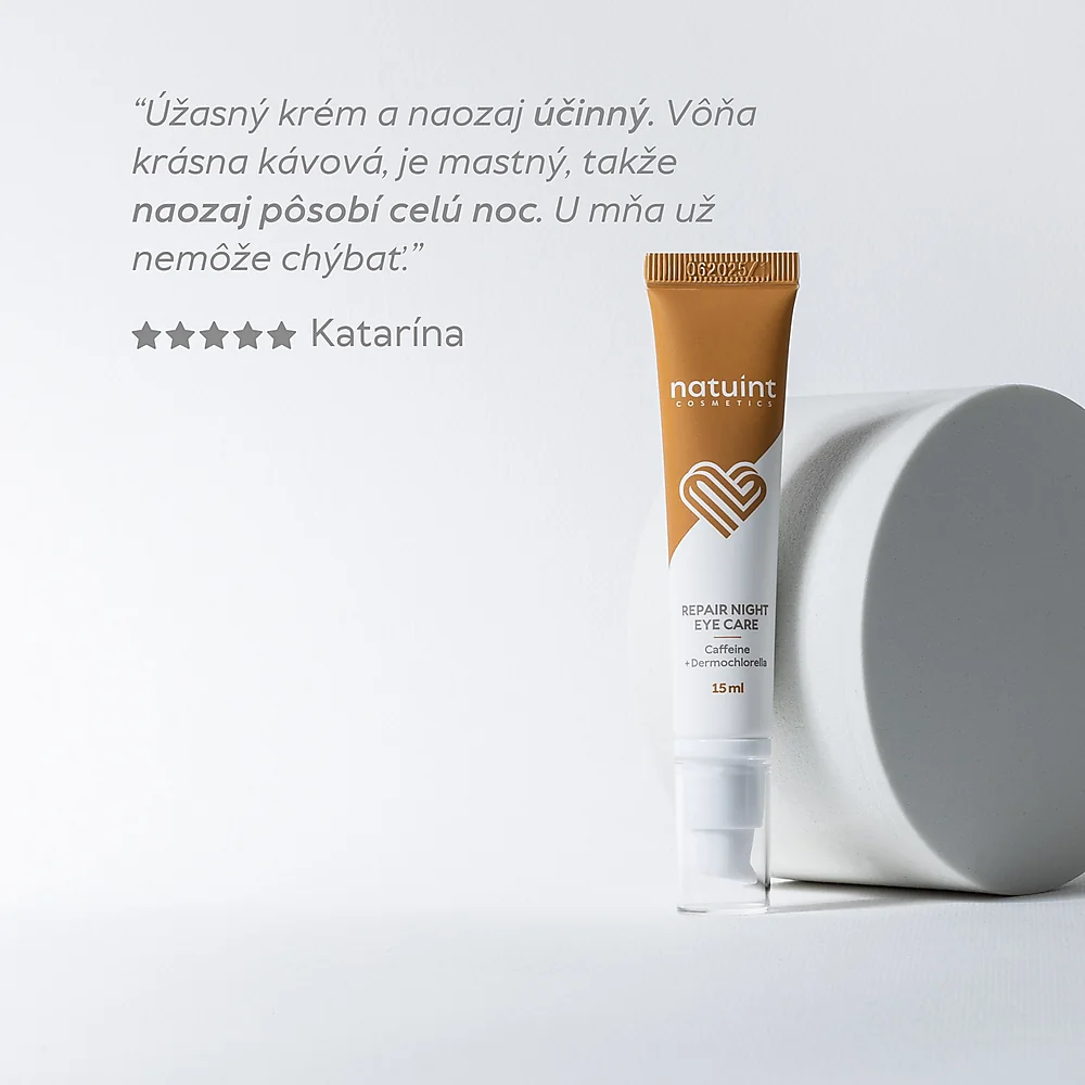Natuint - Výživný očný krém s kofeínom - nočný Repair night eye care