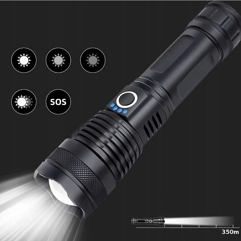 MG FlashLight LED baterka 2200mAh 1500lm, čierna