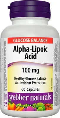 WEBBER NATURALS Alfa-lipoicka-kyselina 100 mg ALA 1×60 cps, výživový doplnok