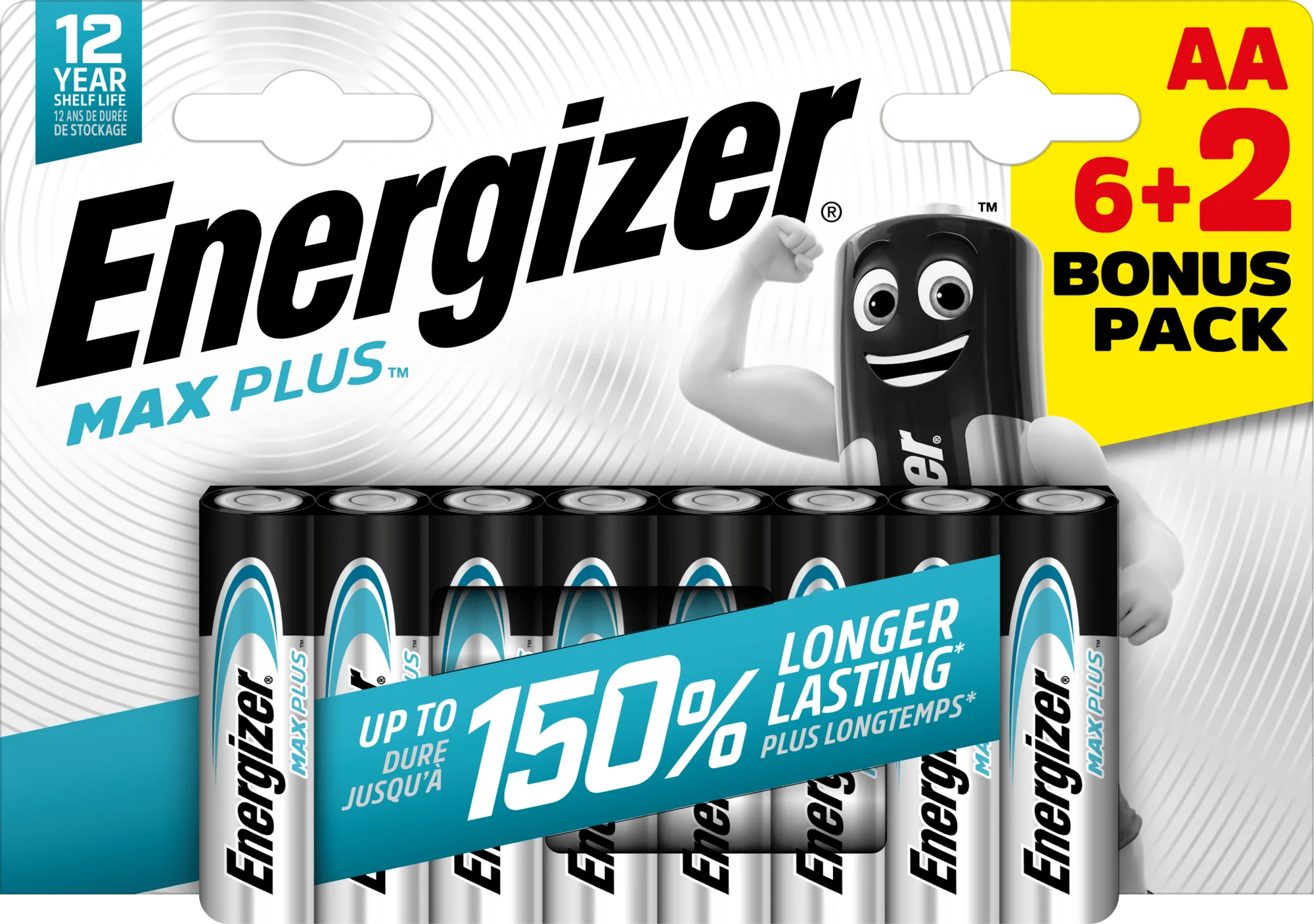 Energizer Max Plus AA alkalické batérie 6+2 8ks E303322200