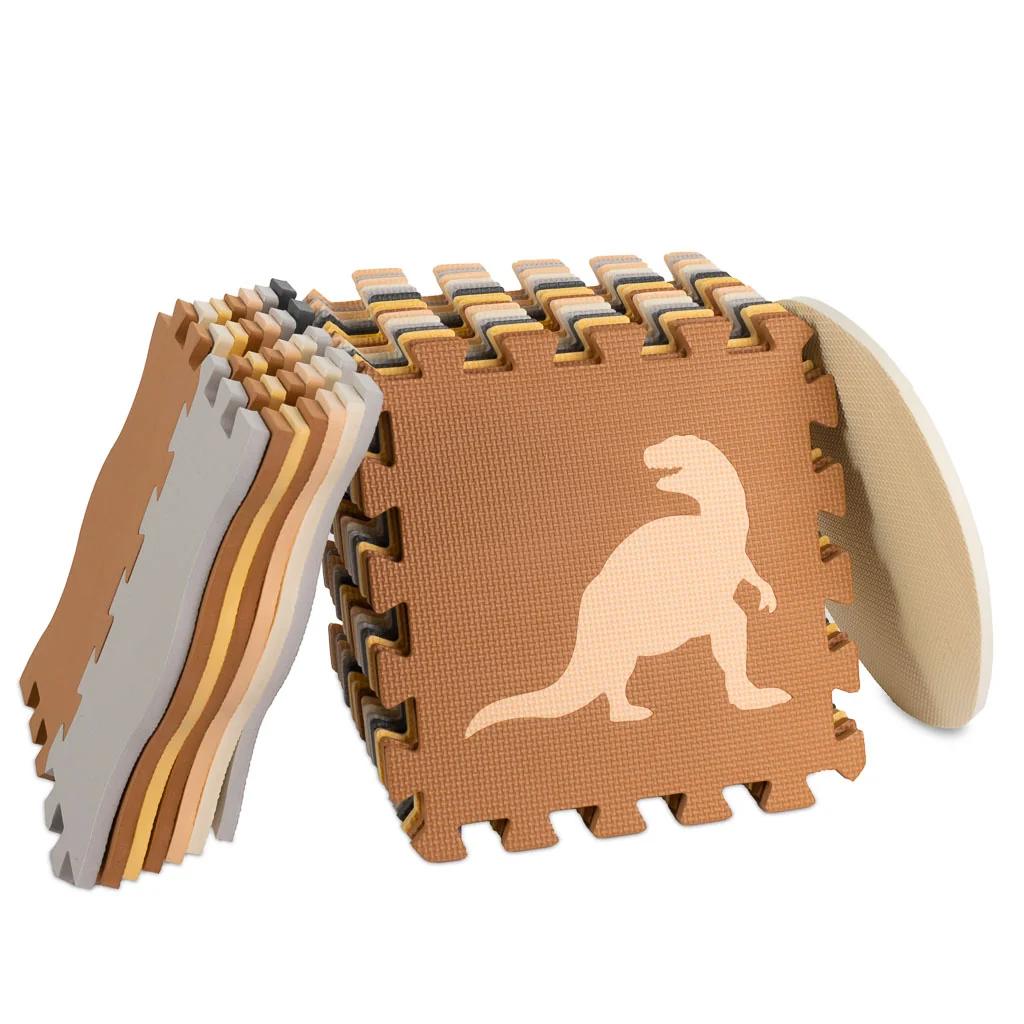 Podložka penové puzzle dinosaury 36 ks – podložka a ohrádka 143×143 cm