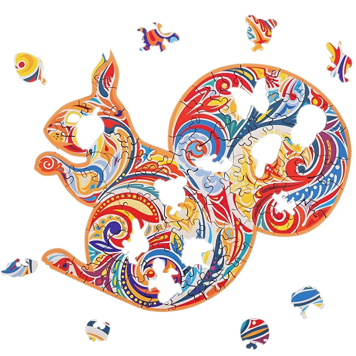 Drevené puzzle Squirrel 173 dielikov, veľkosť M