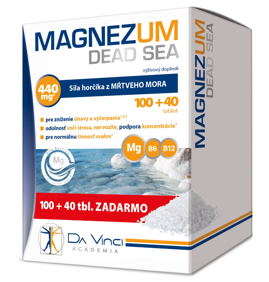 Magnezum Dead Sea - DA VINCI 100+40 tbl. zadarmo 1×140 tbl, magnézium