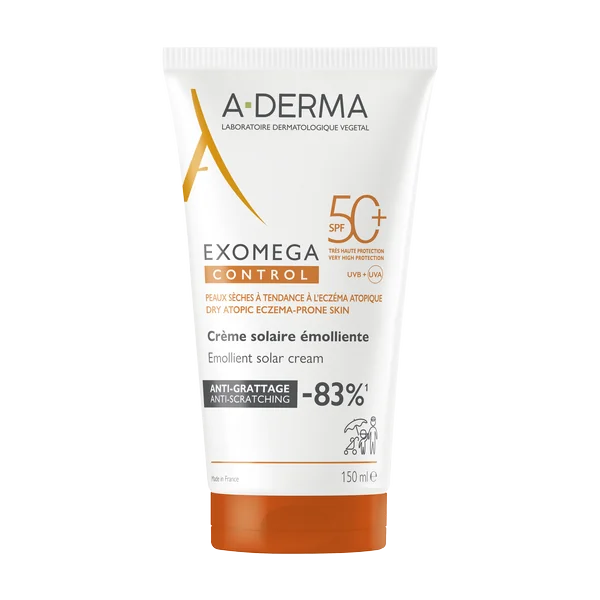 A-DERMA Exomega Control emolienčný krém SPF50+ 1×150 ml, emolienčný krém SPF50+