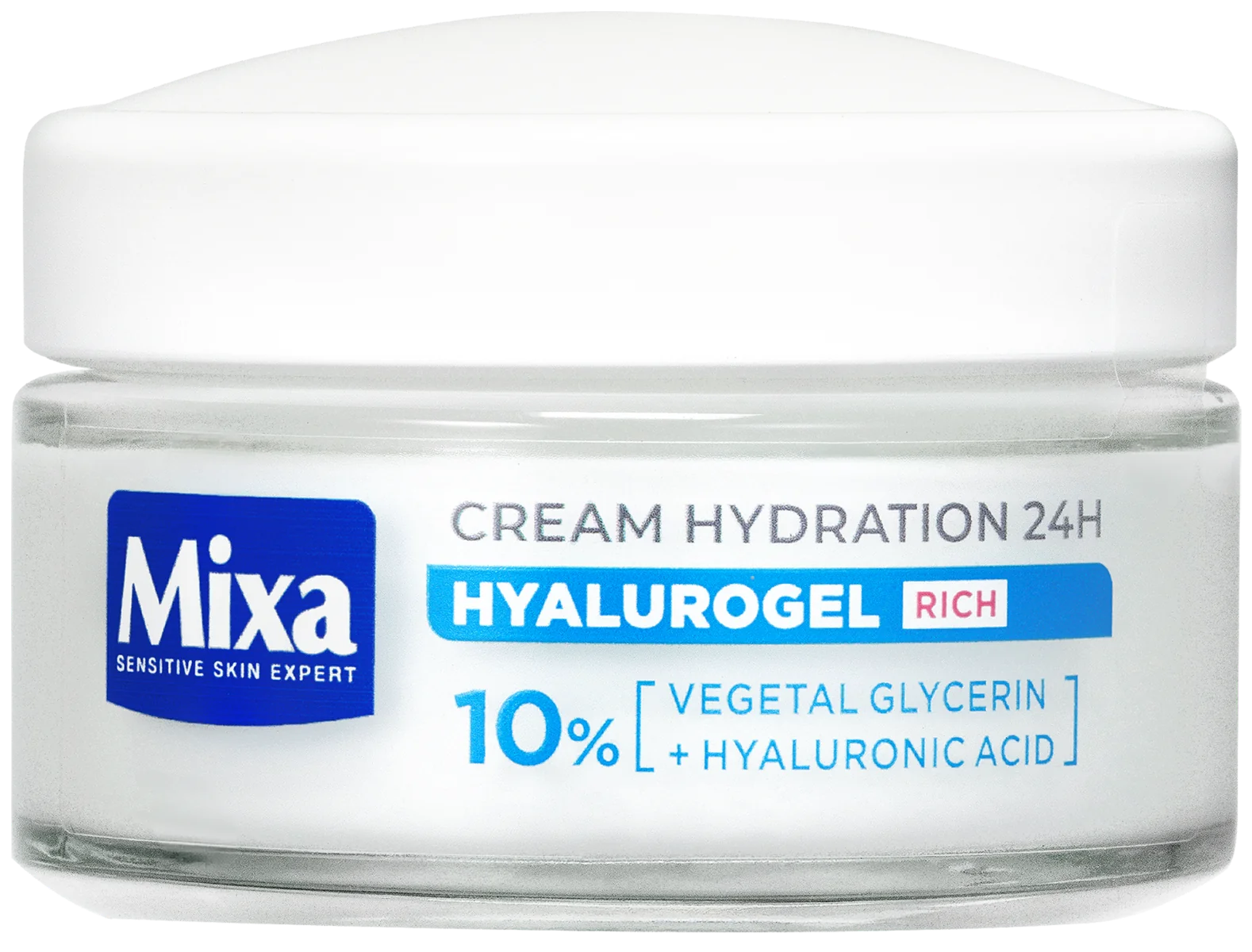 Mixa HYALUROGEL RICH 1×50 ml, hydratačný denný krém pre citlivú, suchú a dehydratovanú pleť