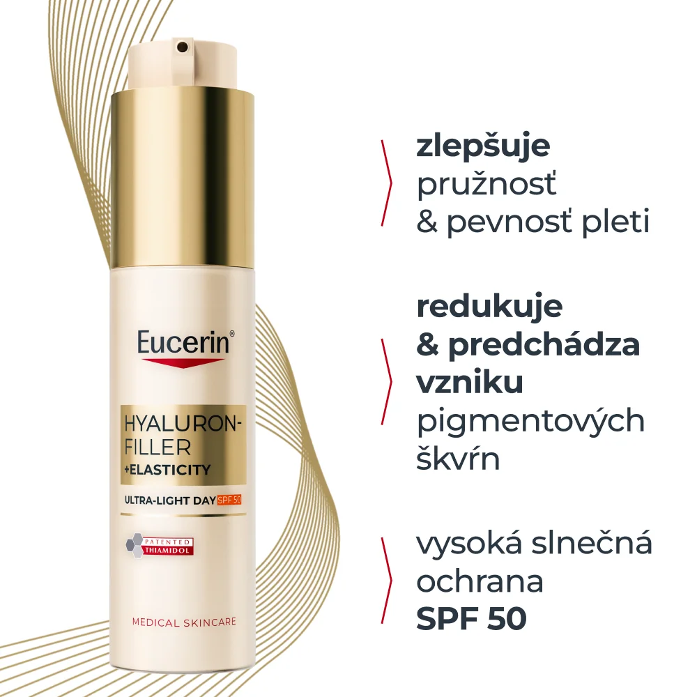 Eucerin HYALURON-FILLER + ELASTICITY Ultra ľahký denný krém SPF 50 50 ml