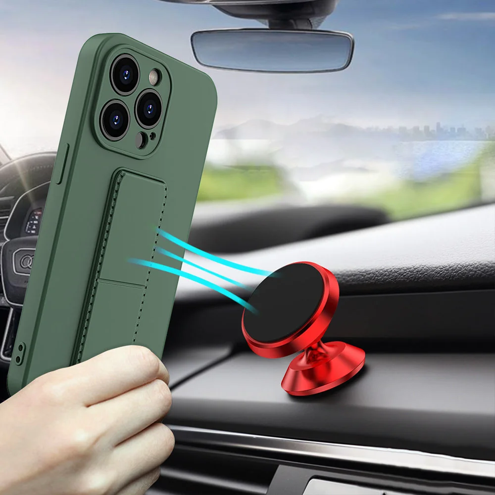 MG Kickstand silikónový kryt na iPhone 13 Pro, mint
