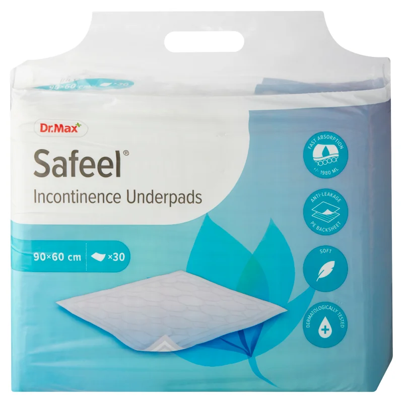 Dr. Max Safeel Lady Incontinence Underpads 90 x 60 cm 1×30 ks, absorpčné podložky