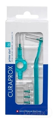 CURAPROX CPS 06 prime start tyrkysová 1×1 set, medzizubné kefky 5 ks + držiaky UHS 409 a UHS 470