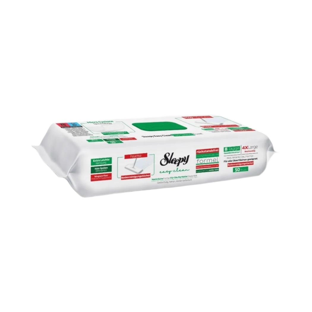 Sleepy Easy Clean vlhčené utierky na čistenie podláh na mop 4XL White Soap s vôňou bieleho mydla 150 ks (3×50 ks)