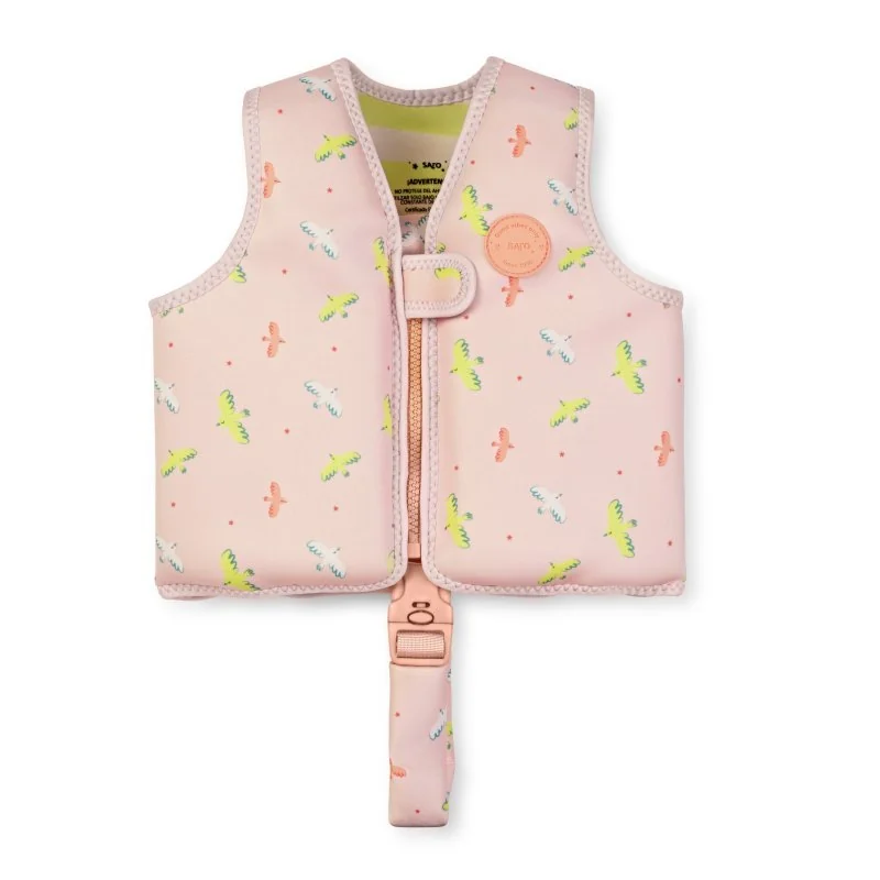 Saro Baby plavecká neoprénová vesta s UV ochranou (3-6r) Tropicool Pink