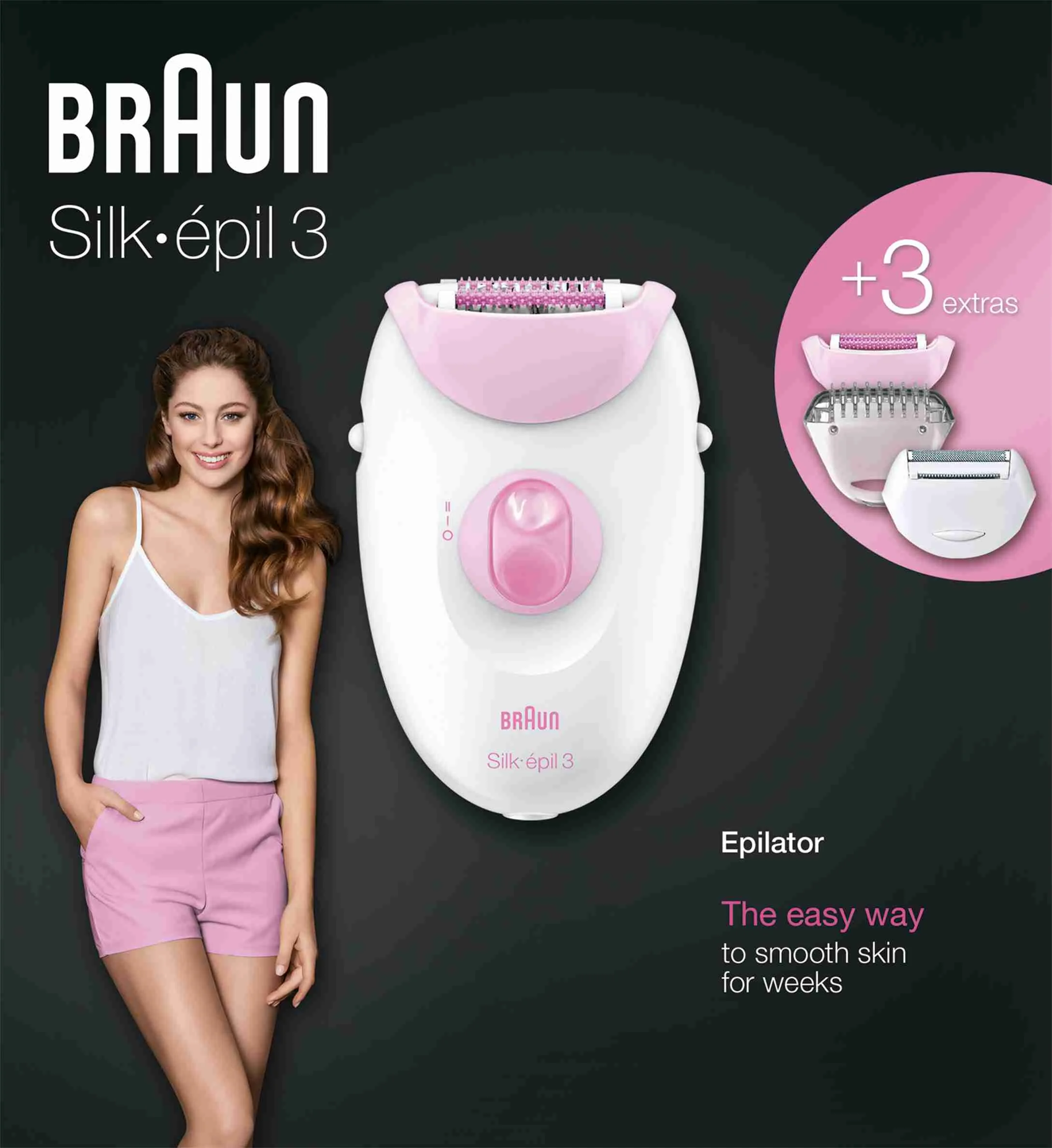BRAUN Silk-épil 3-270 ružový 1×1 ks, Epilátor