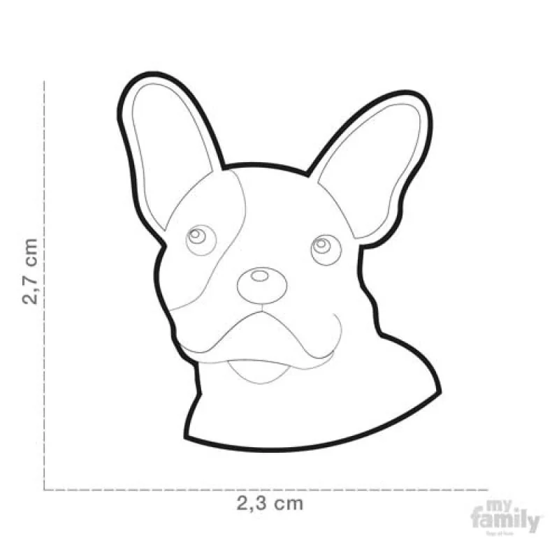MF WHITE FRENCH BULLDOG 2,7x2,3 cm gravírovateľný prívesok