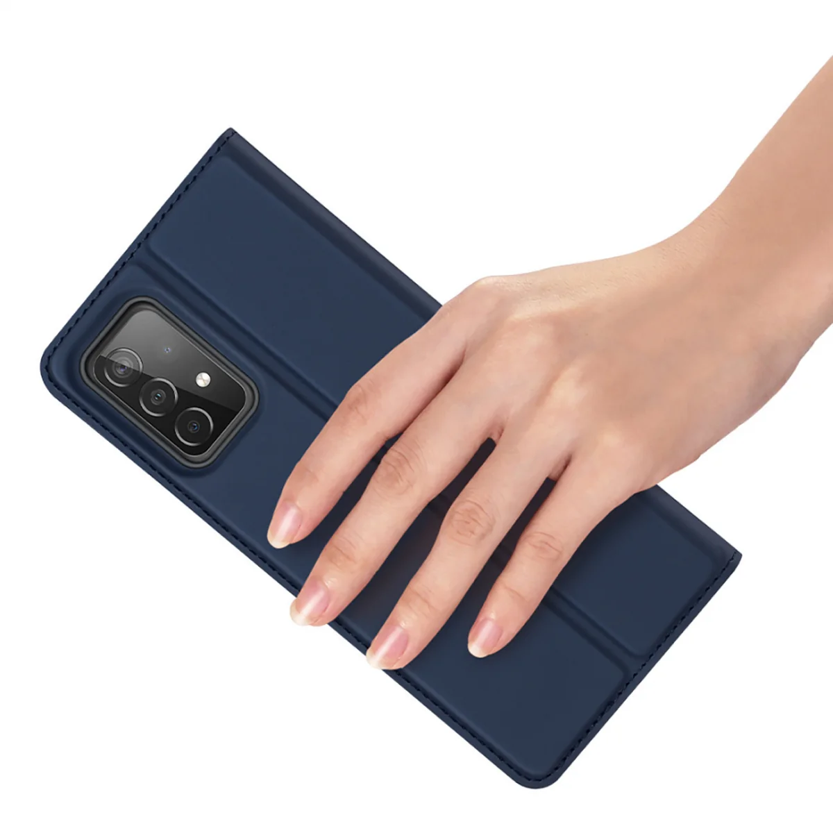 Dux Ducis Skin Pro knižkové kožené puzdro na Samsung Galaxy A73, modré