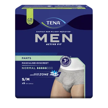 TENA Men Pants Normal Grey S/M 1×9 ks, inkontinenčná spodná bielizeň