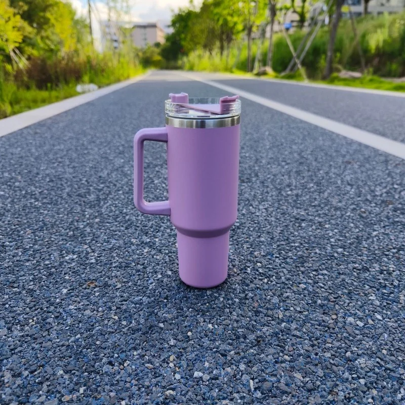 Livefy pohár so slamkou Happycup 1l, svetlo fialový