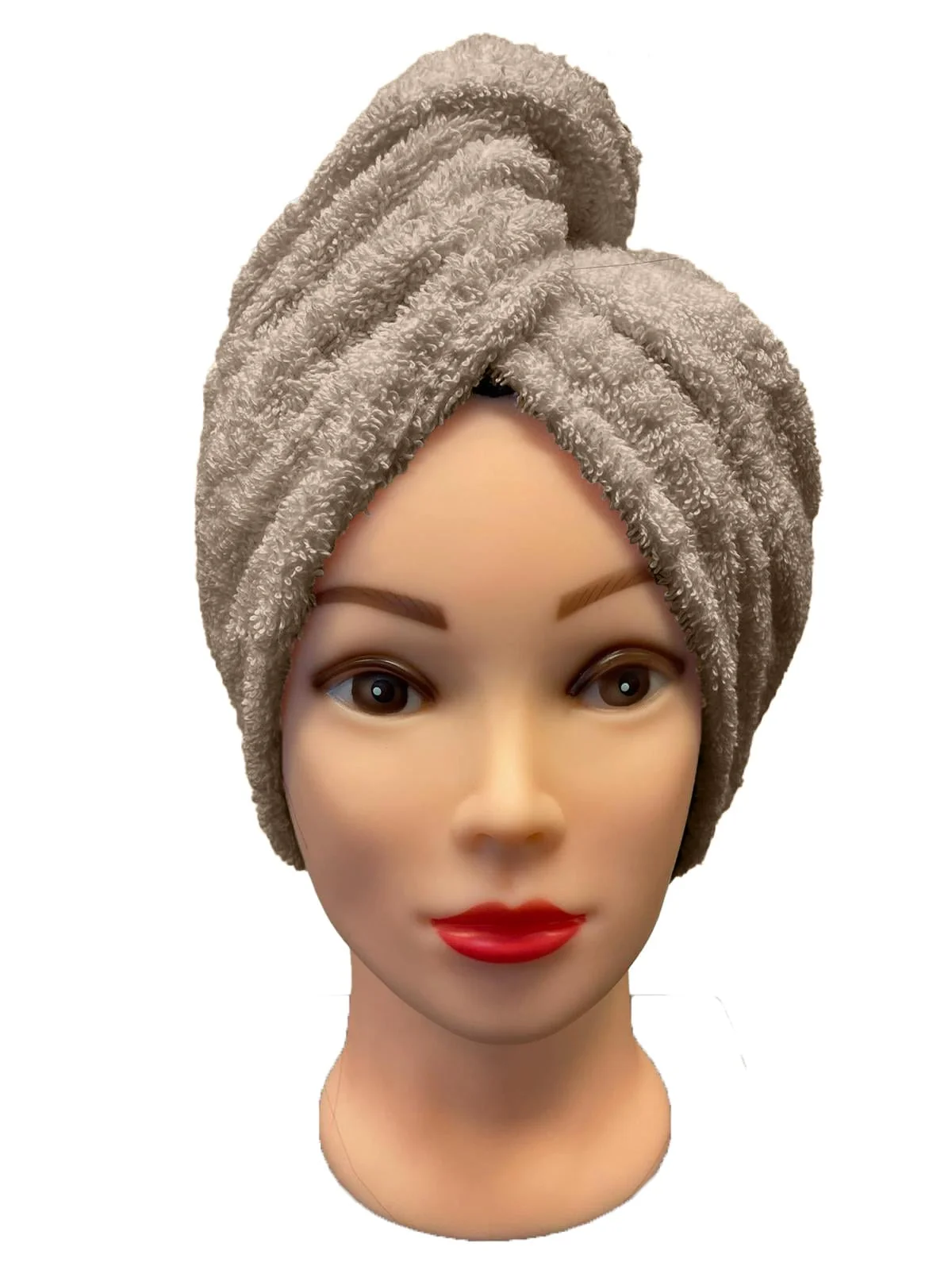 Rýchloschnúci froté turban na vlasy, béžový