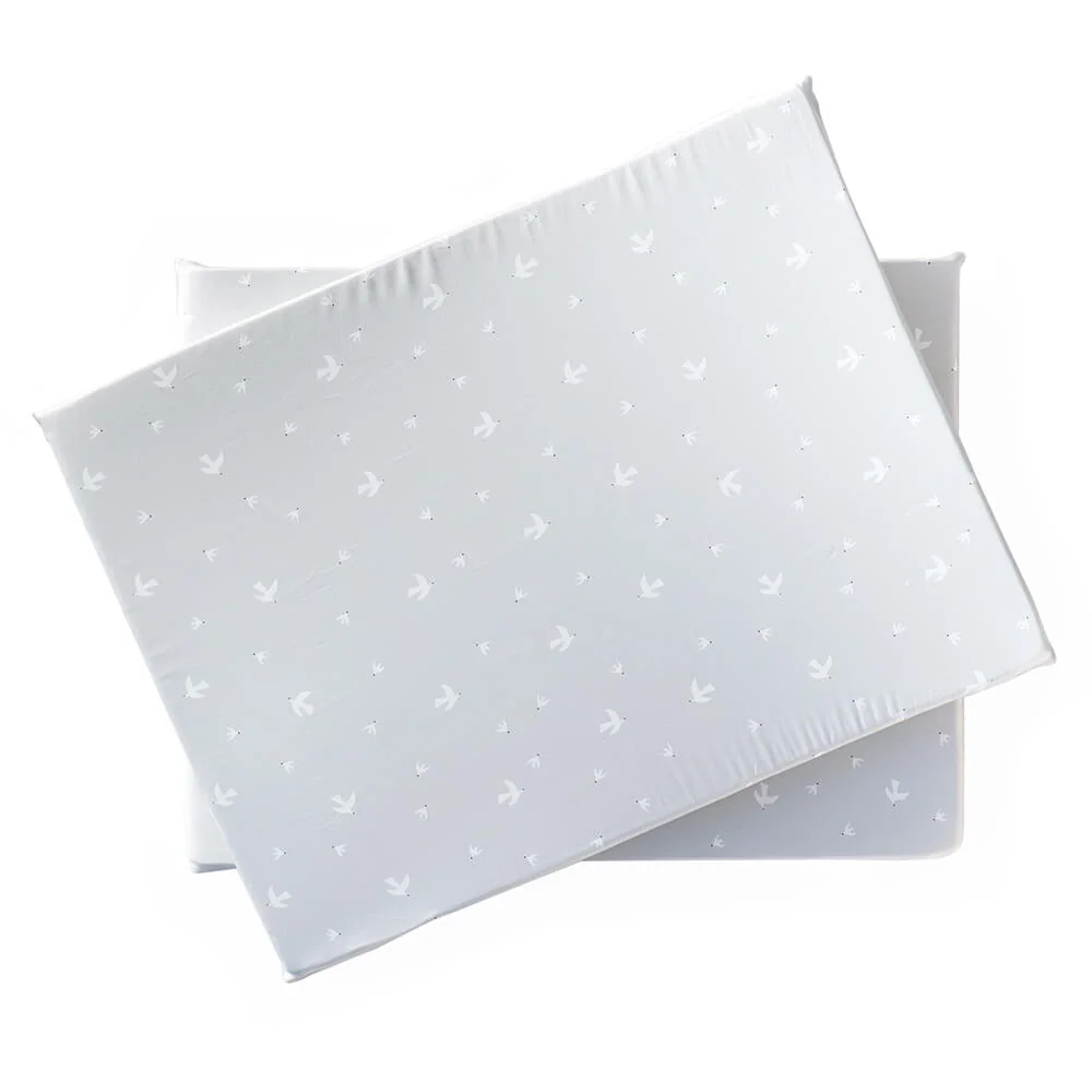Set mantinelov SOFTELLO MAXI - svetlosivé vtáčiky
