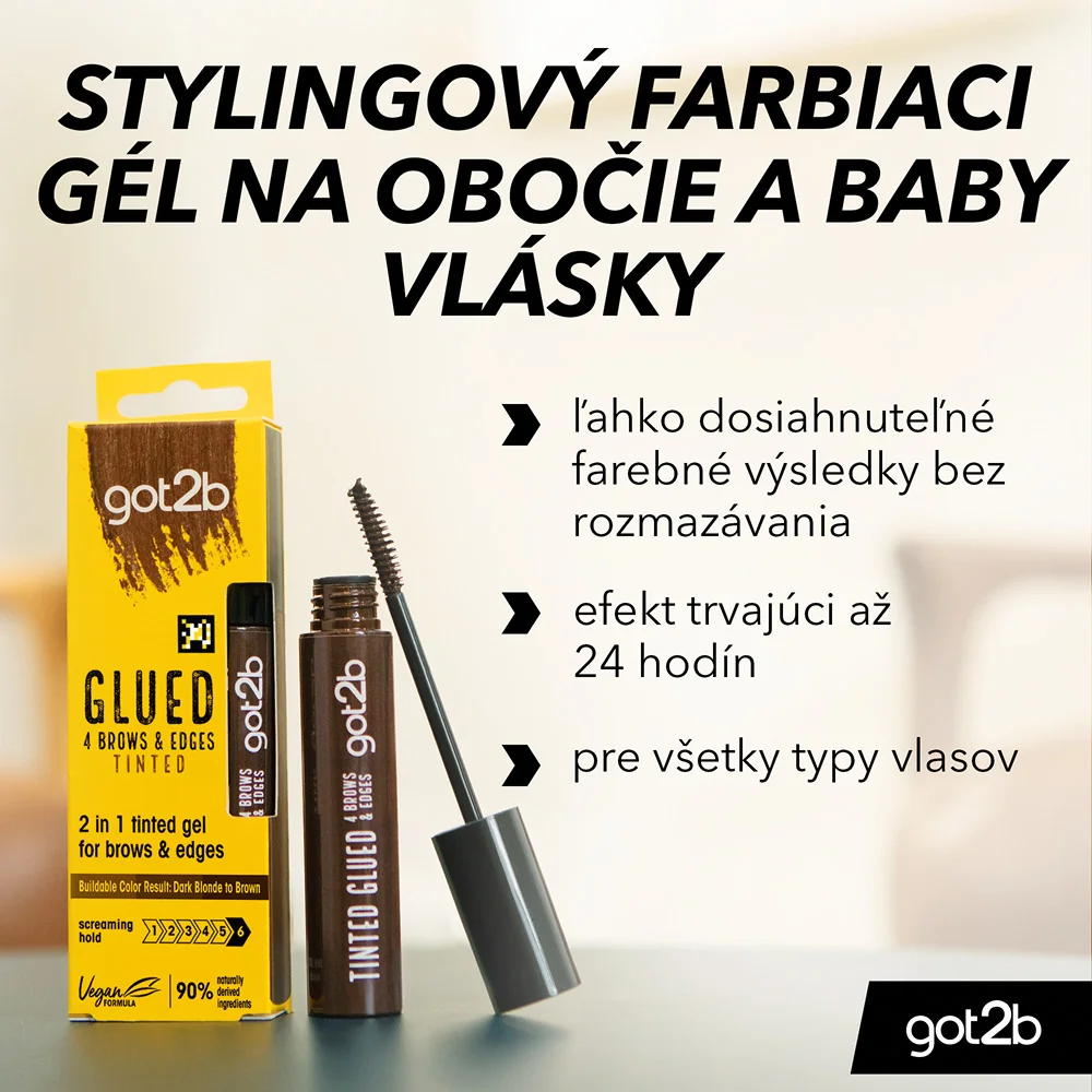 got2b gél na obočie Glued 4 Brows & Edges Hnedý 1×16 ml, gél na obočie