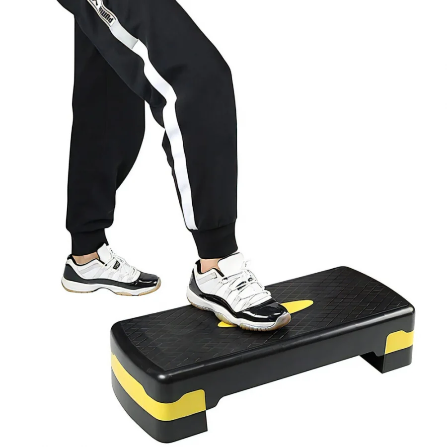Fitness stepper na cvičenie s nastaviteľnou výškou do 20 cm, žltá