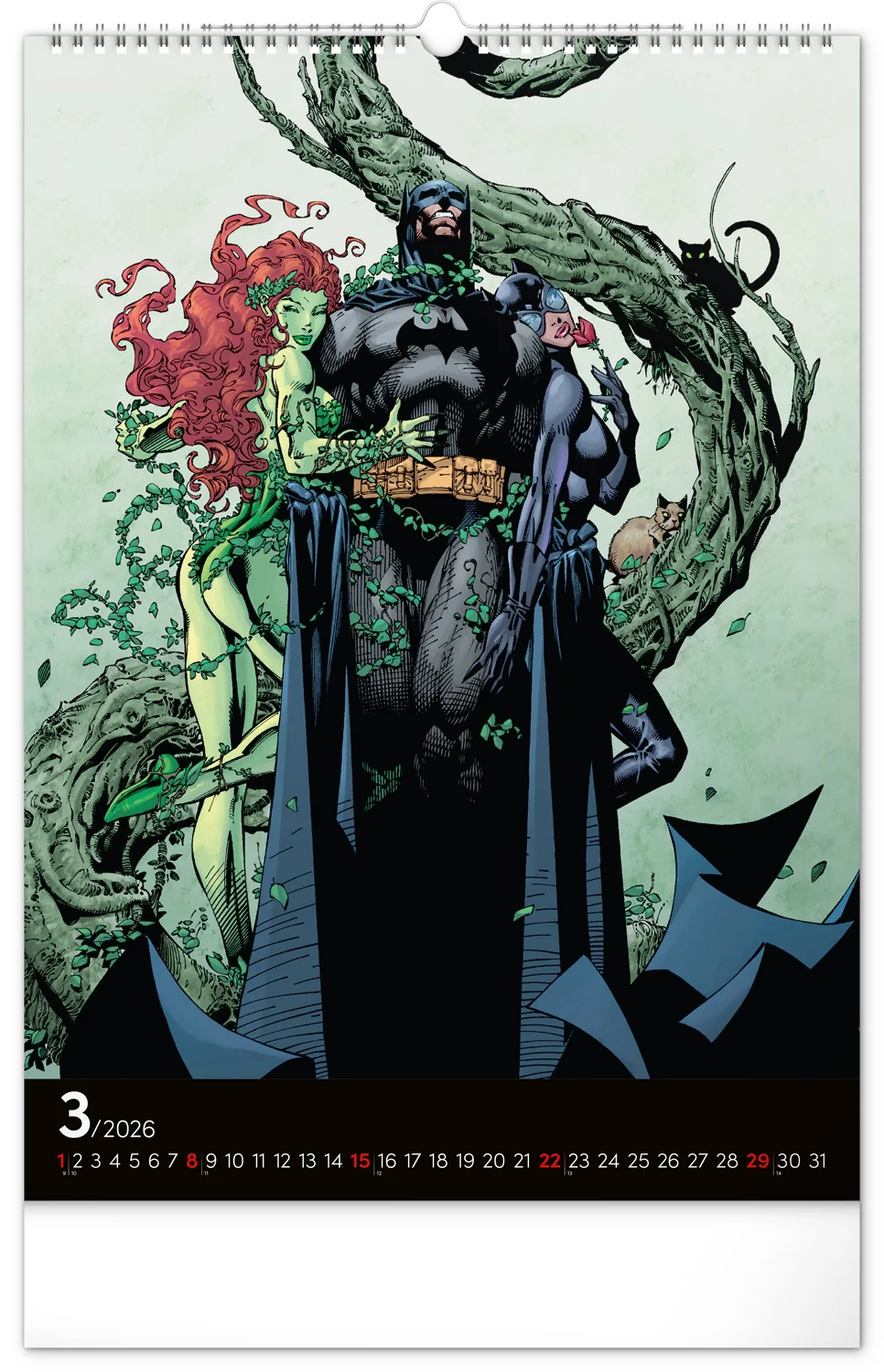 NOTIQUE Nástenný kalendár Batman Dark 2026, 33 x 46 cm