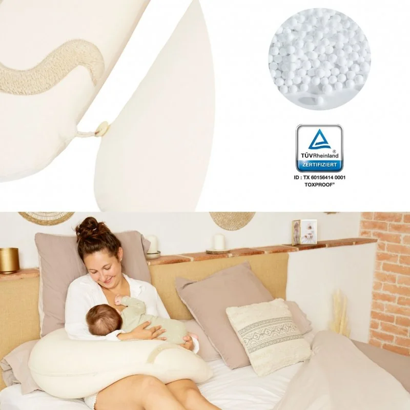 Babymoov multifunkčný vankúš B.LOVE BUNDLE Earth Off White + náhradný poťah Terracotta