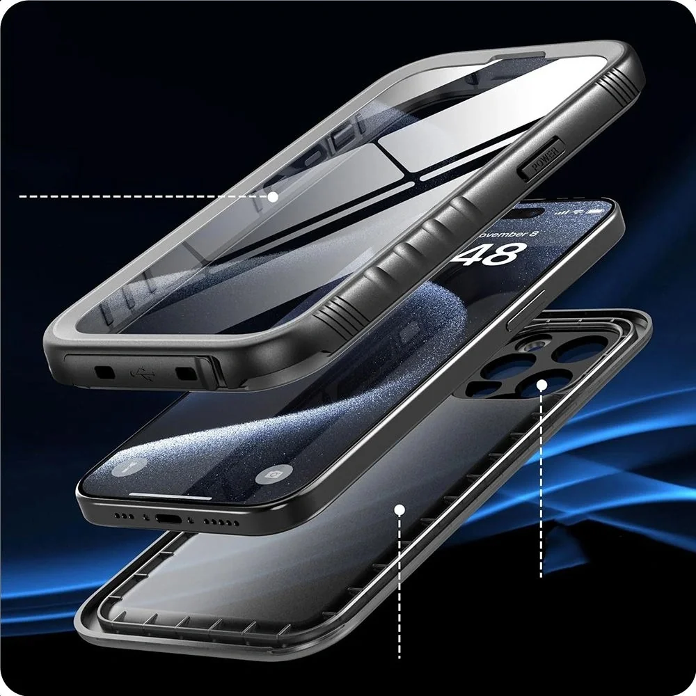 Tech-Protect Shellbox IP68 kryt na iPhone 15, čierny