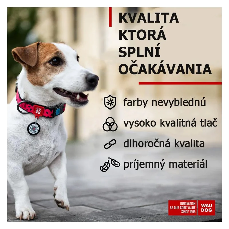 Nylonový obojok s QR kódom melónový, Varianta: S