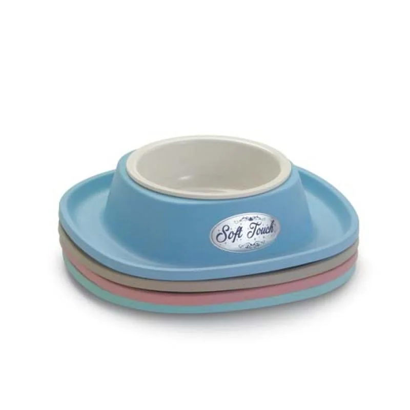 COBBYS PET Soft Touch PP 20x20x3,5cm držiak z gumy s plastovou miskou 0,23l