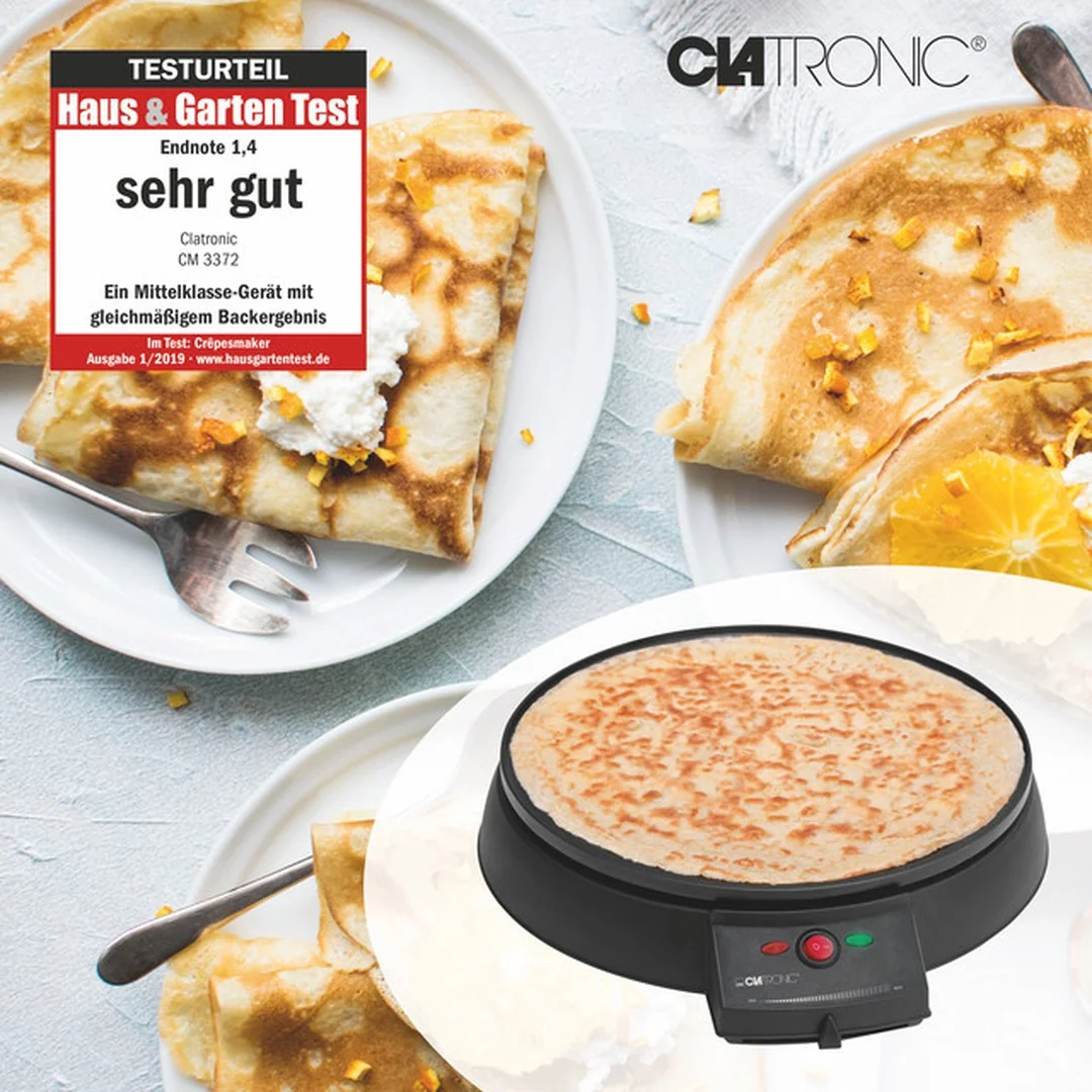 Clatronic CM 3372 palacinkovač 29 cm, nepriľnavý povrch, drevená lopatka
