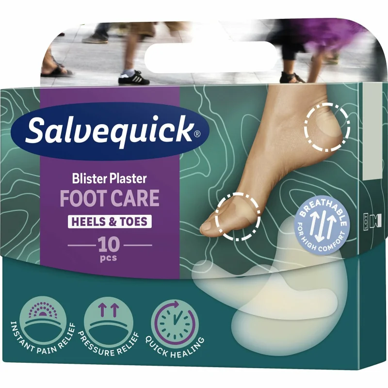 Salvequick Foot Care Blister náplasti na pľuzgiere, 10 ks