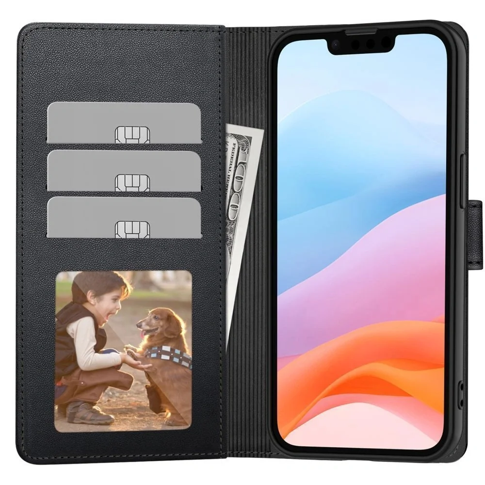 Tech-Protect Wallet knižkové puzdro na Xiaomi Redmi 15C / Poco C85 (173 mm), čierne 3 mm), čierne